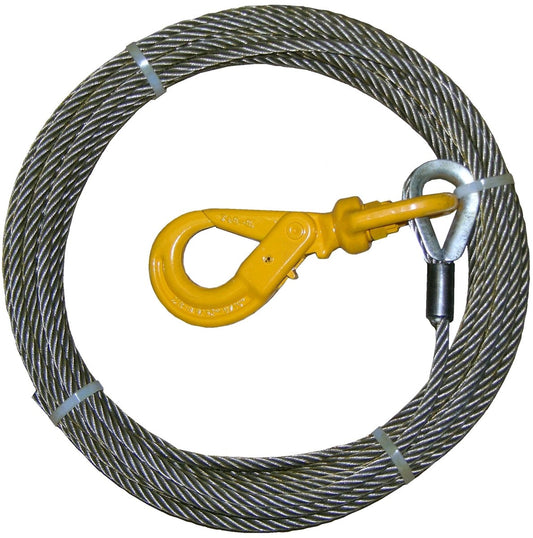 7/16â€ FIBER CORE WIRE ROPE W/ALLOY STRAIGHT HOOK - starequipmentsales