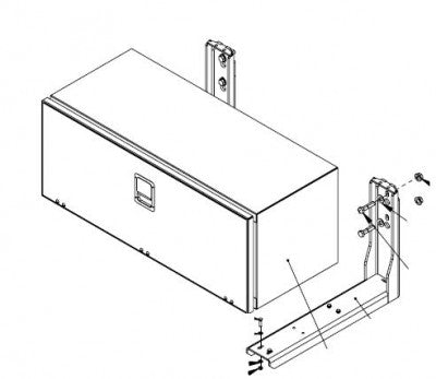 ALUMINIUM TOOL BOX 45 1/2" FOLD DOWN DOOR AND SUPORT - starequipmentsales