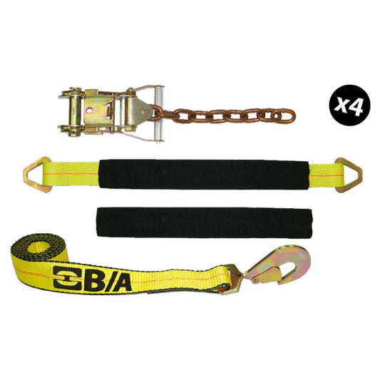 B/A Products Co. 2" x 8' Soft Tie-Down Kit w/Ratchet Chain Axle Straps - 38-KITA36 - starequipmentsales