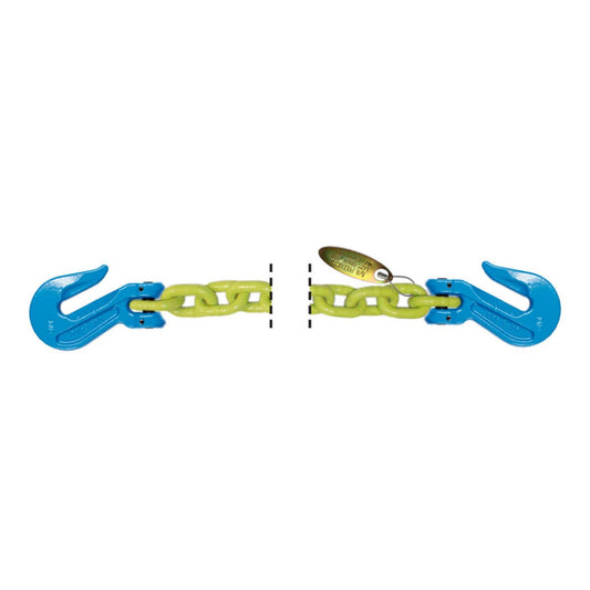 B/A Products Co. 3/8" Grade 100 Non-Cradle Grab Hook Hi-Viz Chain - starequipmentsales