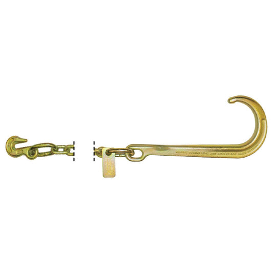 B/A Products Co. 5/16" x 8' Grade 70 Grab & 15" Classic Style J Hook Chain - Z11-1 - starequipmentsales