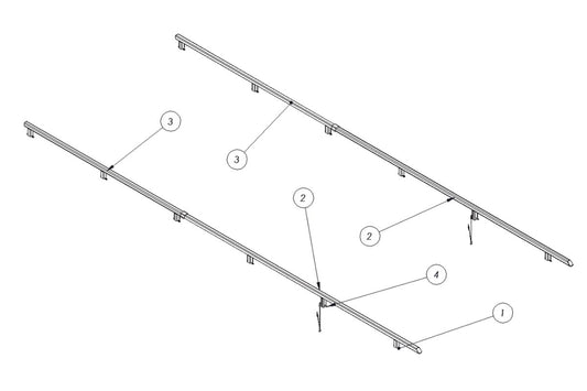 Galvanized 22' Deck Removable Rails Assembly Slanted - starequipmentsales