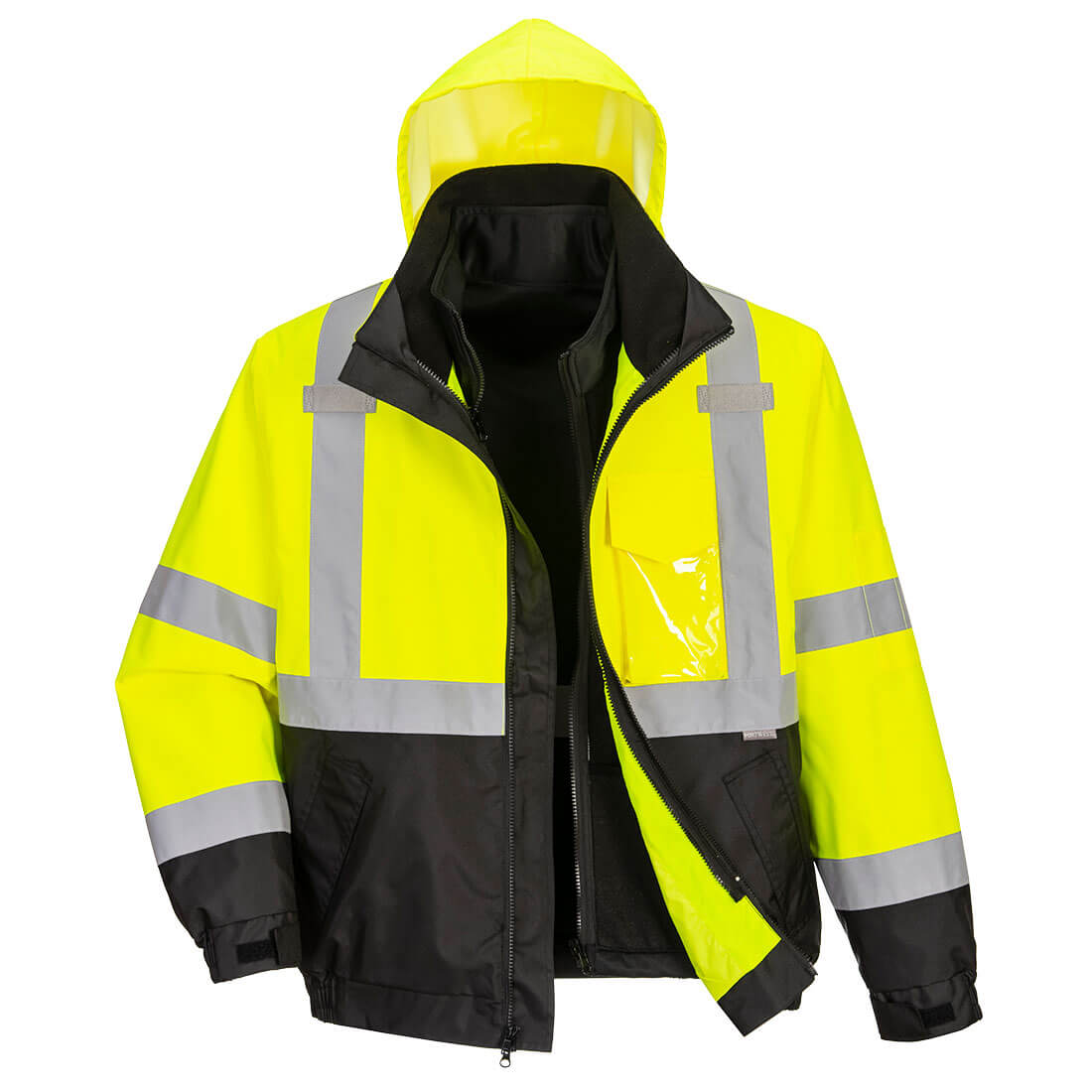 US365 - Hi-Vis Premium 3-in-1 Bomber Yellow/Black - starequipmentsales